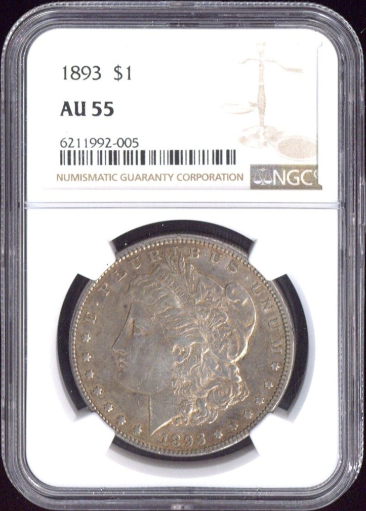 1893 One Dollar NGC AU55